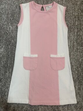 EUC Little English Pink and White Colorblock Sleeveless Shift Dress 7